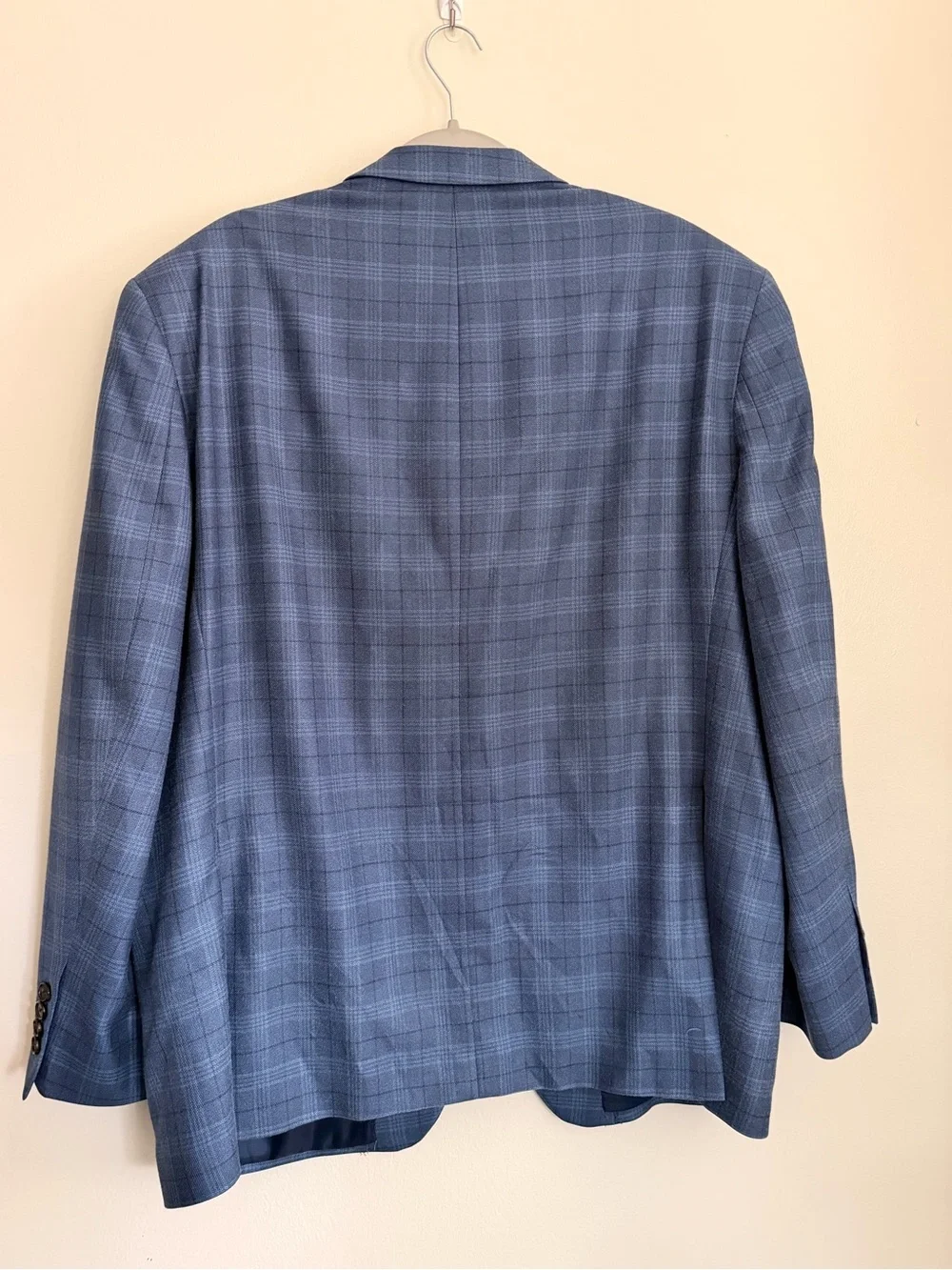 POLO RALPH LAUREN Blue Label Men’s Plaid Wool/Silk Blazer Sz 48R Made in Canada